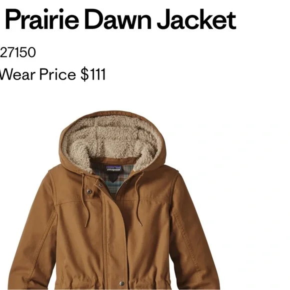 Patagonia Brown Jacket with Blue and Brown Plaid Interior - Picture 7 of 8